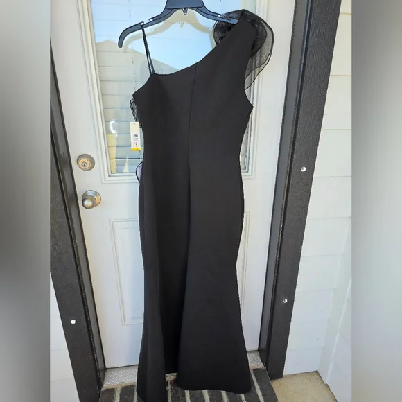 $208 Eliza J Women One-Shoulder Rosette-Detail Evening Gown Sz 10 NWT Old Money - Picture 13 of 14